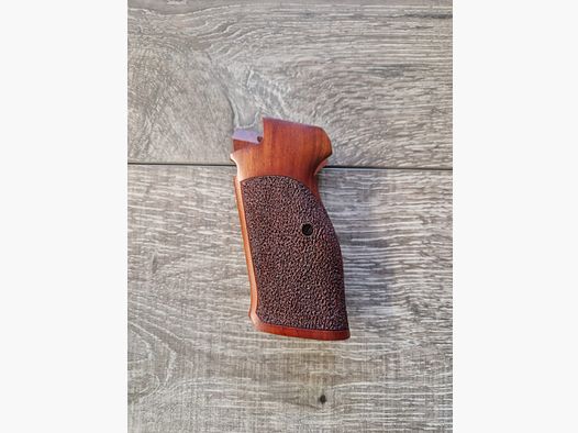 Griffschalen SIG P210 Heavy Frame Magazin Knopf Holz Riffelung