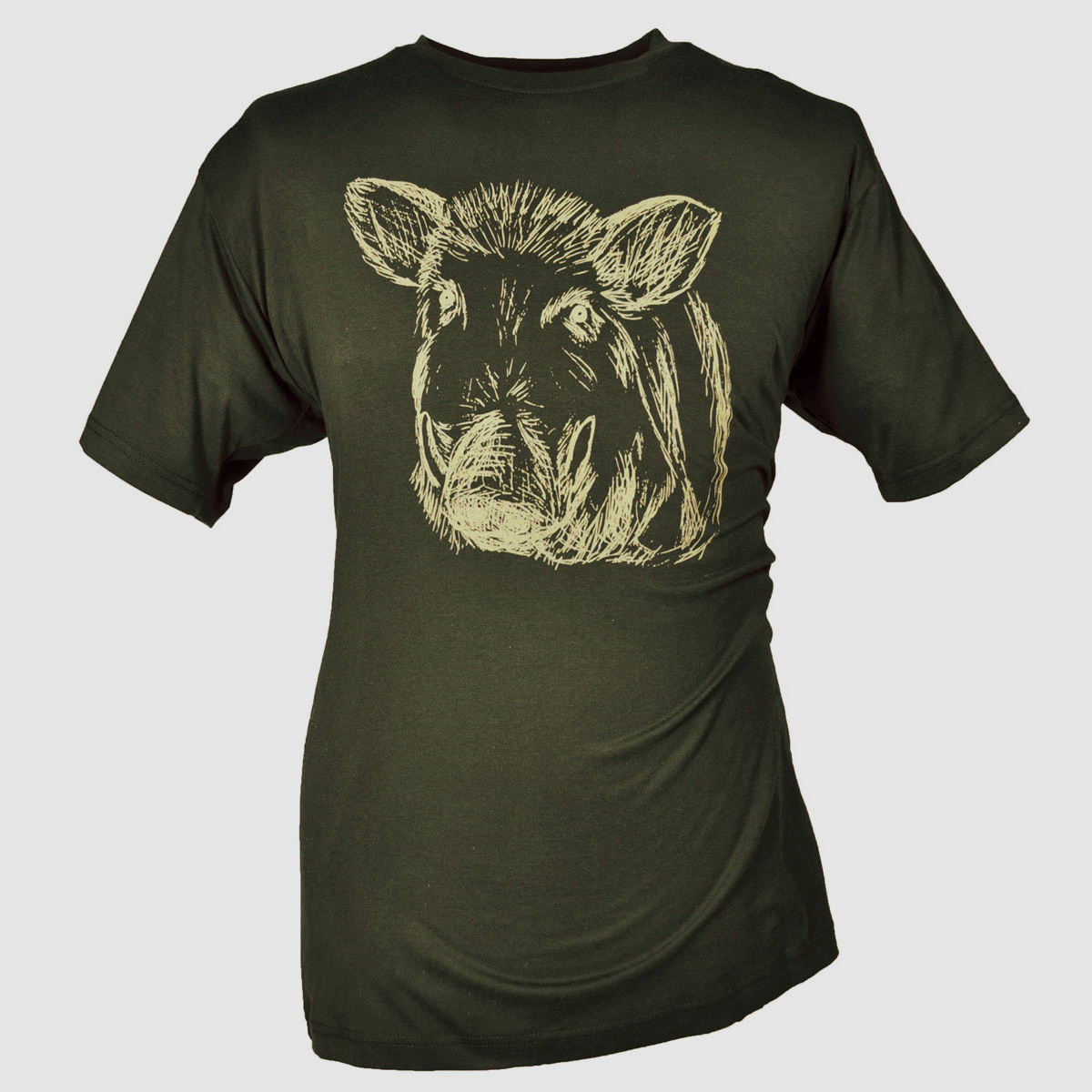 Hubertus T-Shirt Keilerkopf Oliv