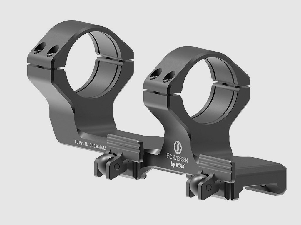 Zielfernrohr Falke 1-6X24 TAC Mil Dot Absehen 30 mm Tubus mit gekrĂ¶pfter Schmeisser QSM Monoblock Montage fĂĽr Weaver- Picatinnyschienen