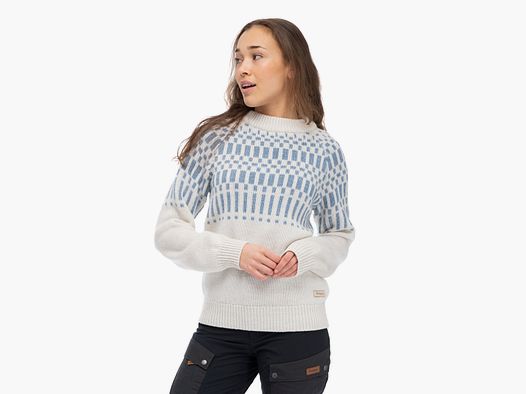 Bergans Nordmarka Merino Pullover Damen Vanilla White/Husky Blue M