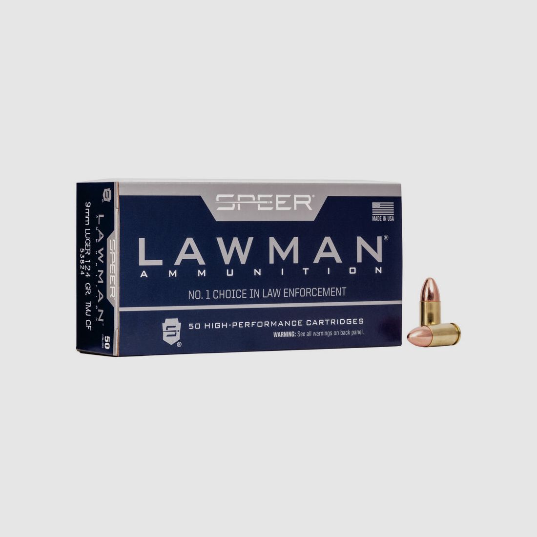 Speer Lawman CleanFire 9mm Luger 124GR TMJ RN 50 Patronen