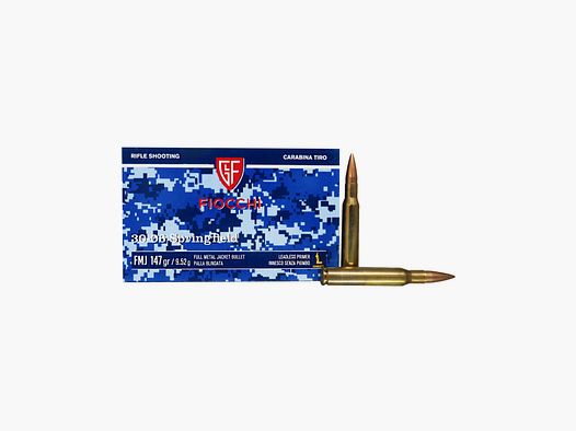 Cartuchos Fiocchi cal. 30-06 SPRG FMJ 147 gr