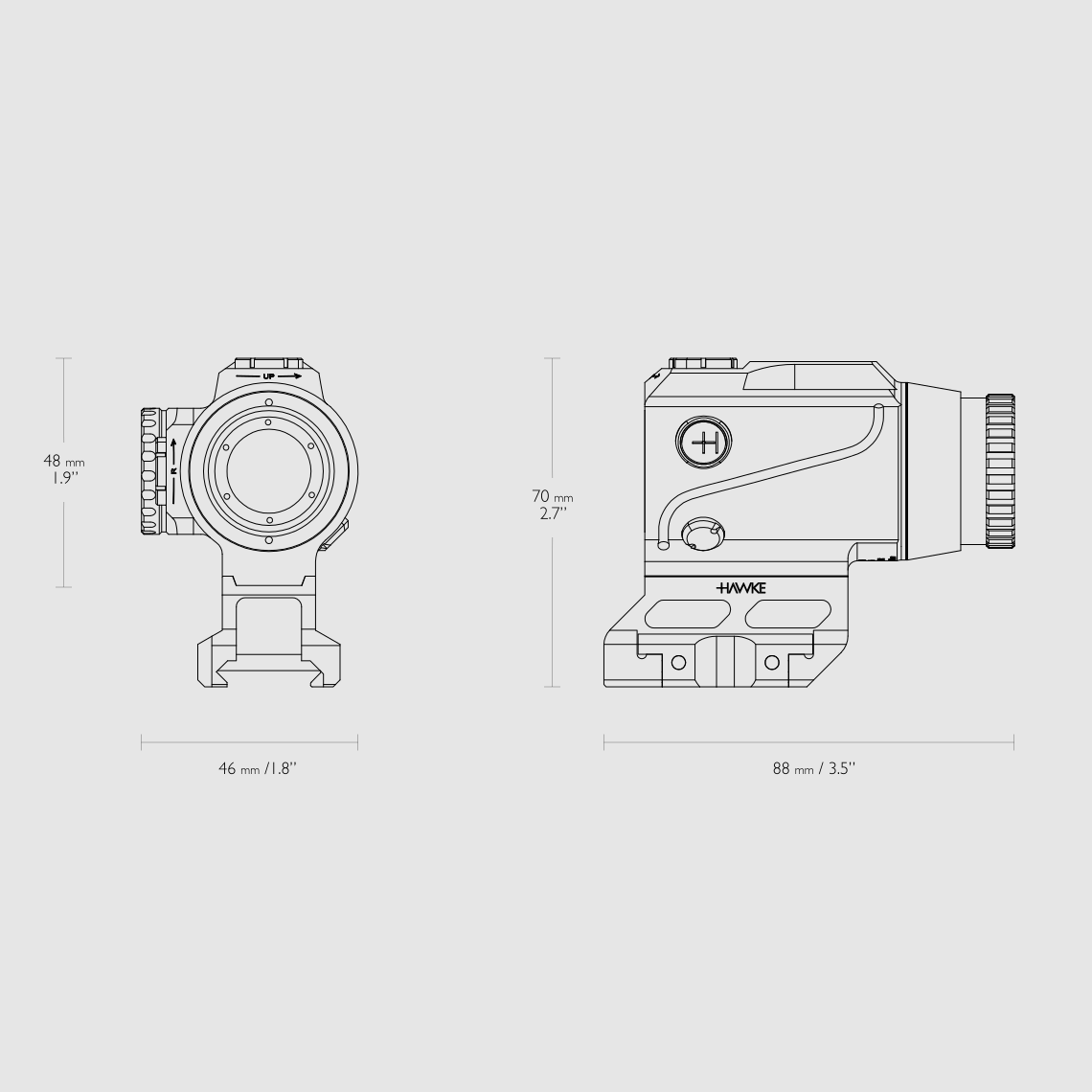 Hawke Prism Sight 1x15 Mirino Punto Rosso Speed Dot, immagine 4 di 4