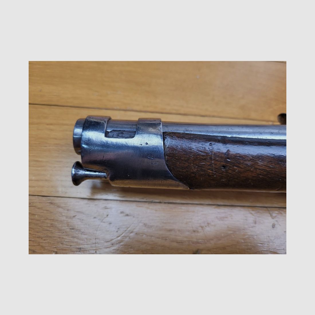 Halb-Stock-Pistole – Revolutionäre Herstellung Clemanson (Paris?) – Ca. 1792-1799 – seltene Homogenität – guter Zustand, Bild 11 von 22
