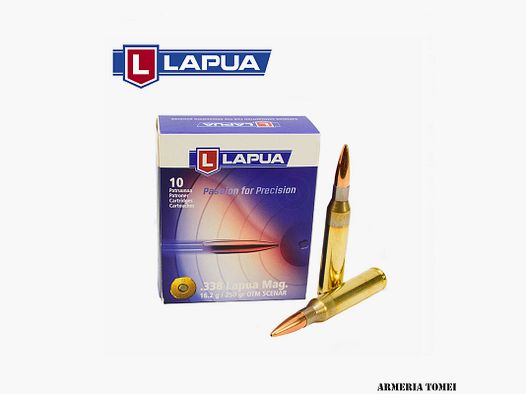 LAPUA – MUNITION Kal. 338LM 250GR Packung 10 Stk.