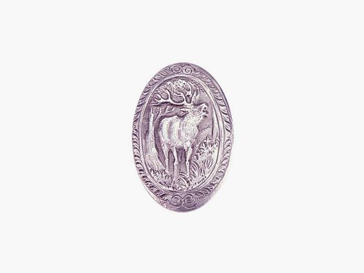 Coccia con cervo placcata in argento.