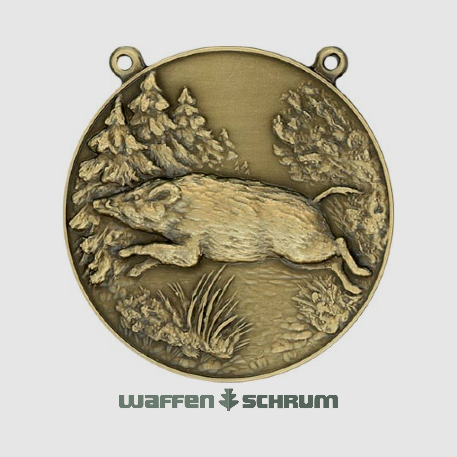 Steinhauer&Lück Medal Wild Boar with Chain Bronze Color