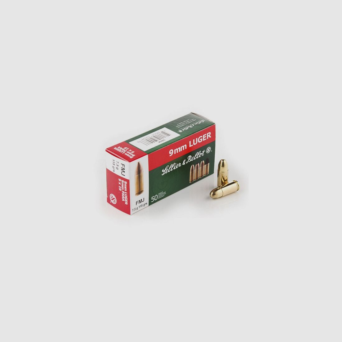 Sellier&Bellot 9mm Luger FMJ 115grn (50 Stk.), Bild 1 von 3