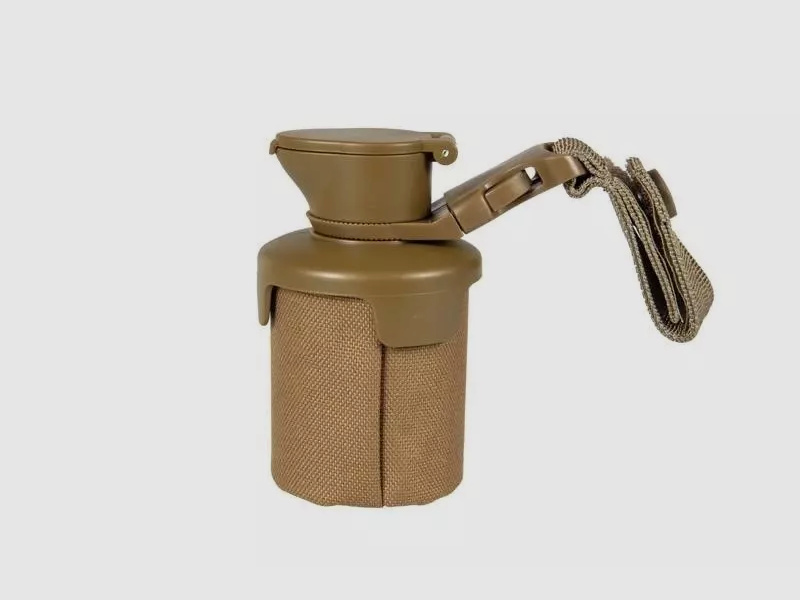 Kugelbeutel mit Flaschenkopf, faltbar mit Molleclip, TAN