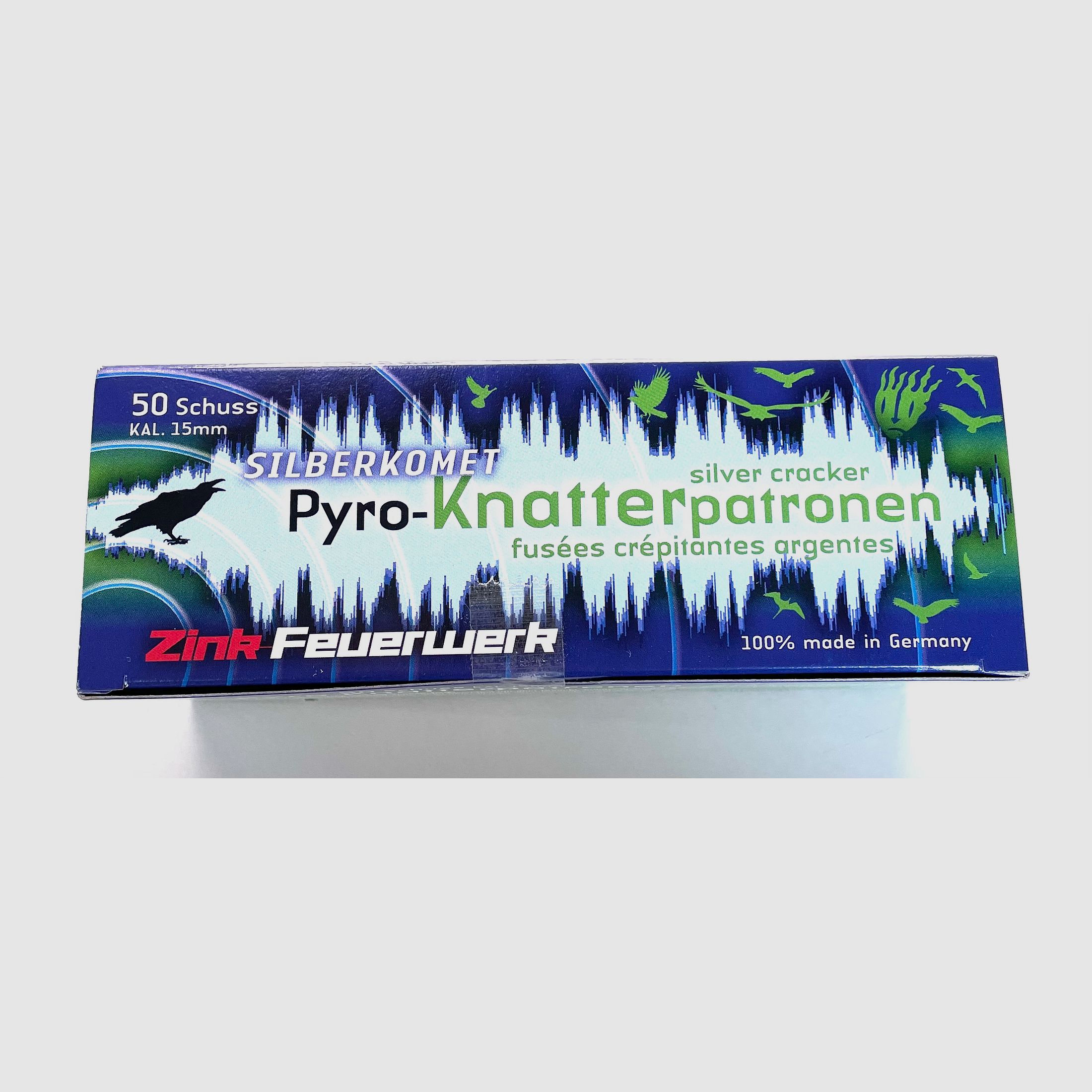 ZINK Feuerwerk Pyro-Knatterpatronen Silberkomet Kal.15mm 50Schuss