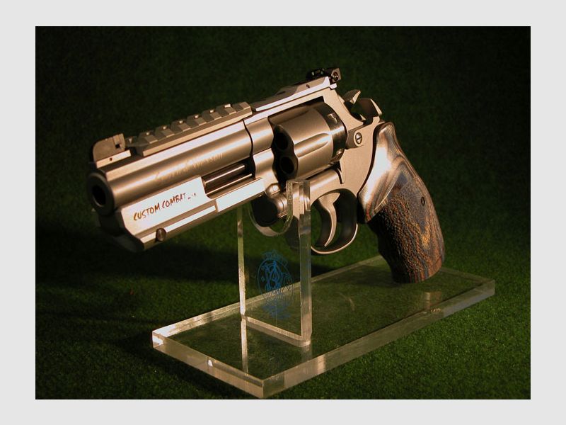 Aangepaste gevechtszilveren S&W 686-5 4" Zoll 357 Magnum