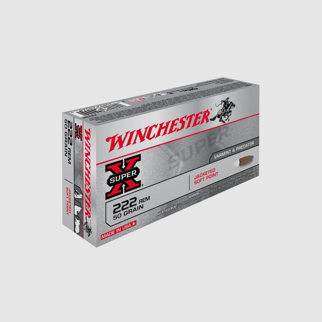 Winchester .222 Rem. Super X Pointed Soft Point 50 grs. 20 Stk.