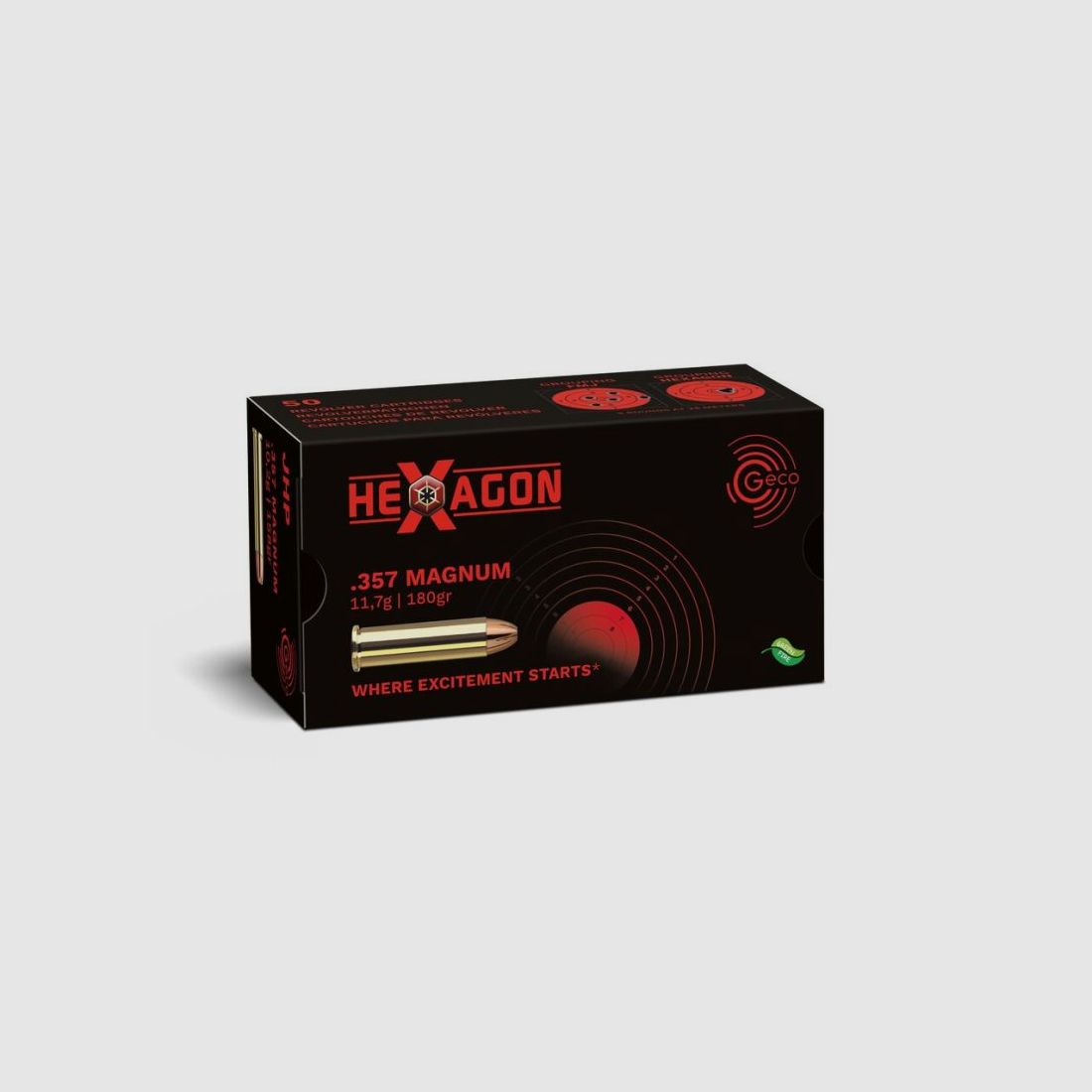 GECO .357 Magnum Hexagon 11,7g/180gr - 50 Patronen