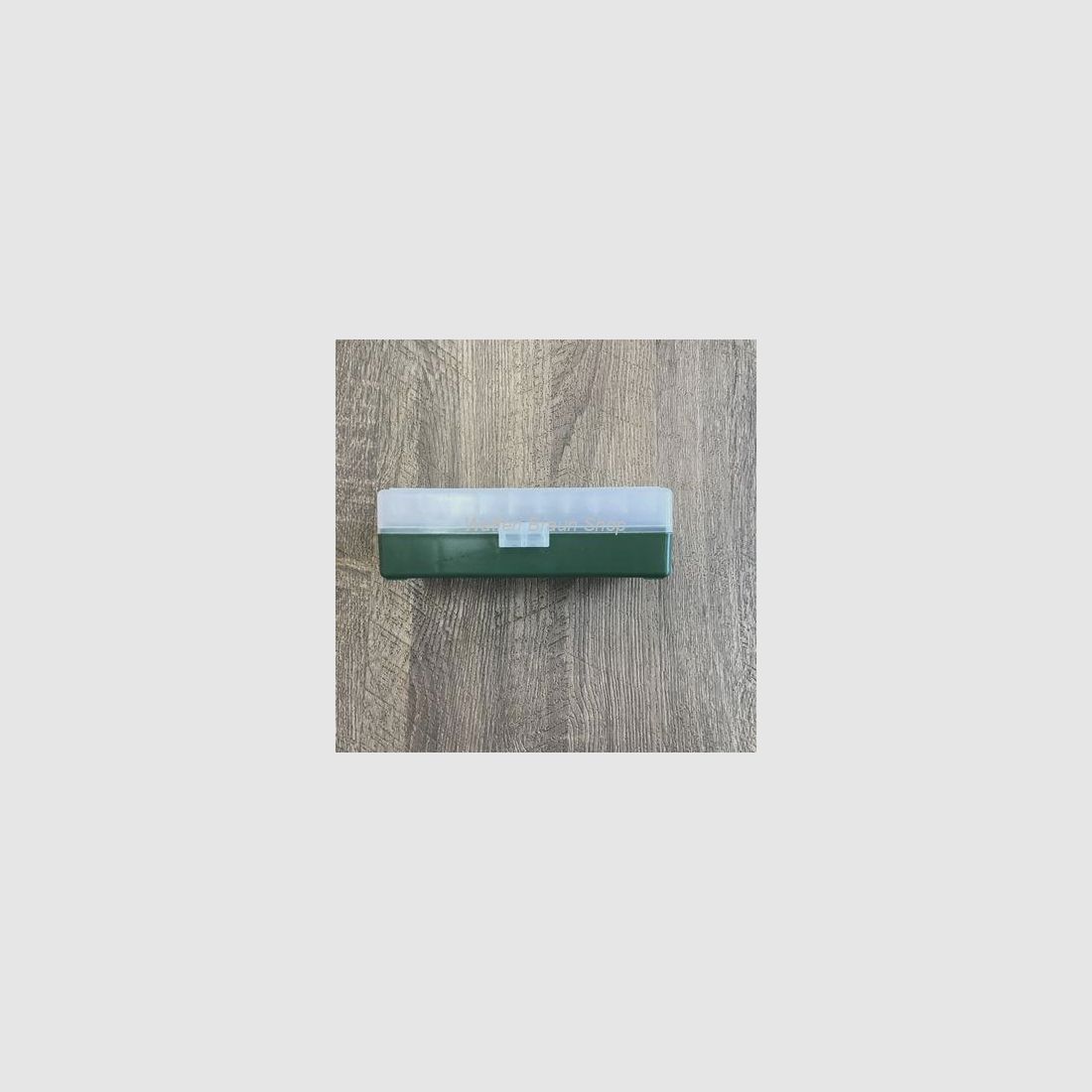 Fritzmann Munitionsbox für 50 Patronen .45 ACP mit Scharniere Grün/Klar