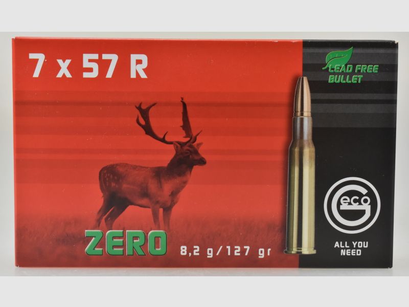 20 Geco Patronen 7x57R - 8,2g. ZERO - bleifrei -