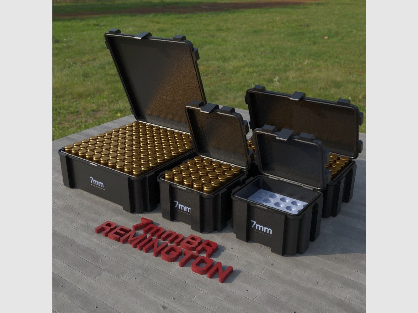 Filamelt scatola per munizioni / 7mm BR Remington / 'coperchio a ribalta' / scatola per cartucce, scatola per munizioni, immagine 3 di 8