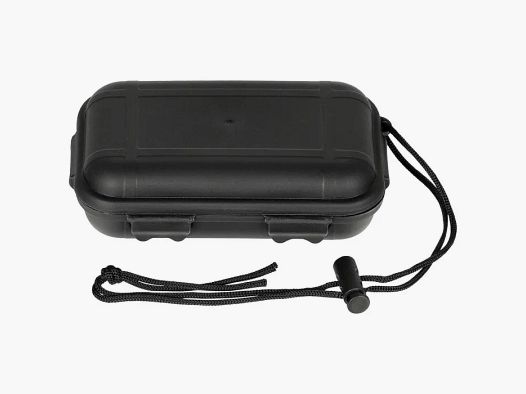 Small box, 13.5 x 8 x 3.7 cm, impact-resistant plastic, waterproof, black
