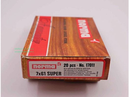 Norma rifle cartridges 7x61 Super