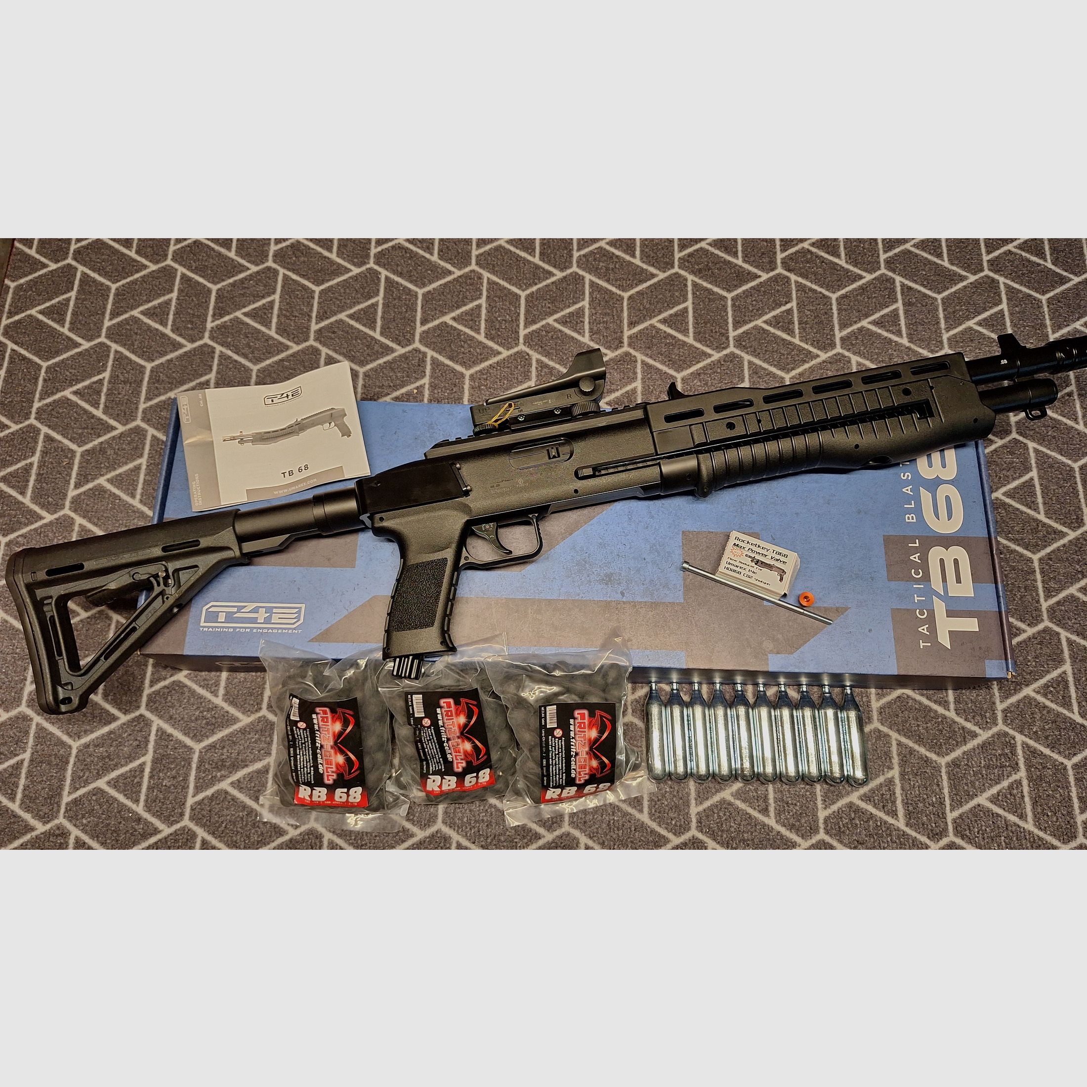 T4E TB68/HDB68 AR Stil/AR-Schaft/RedDot NUEVO!