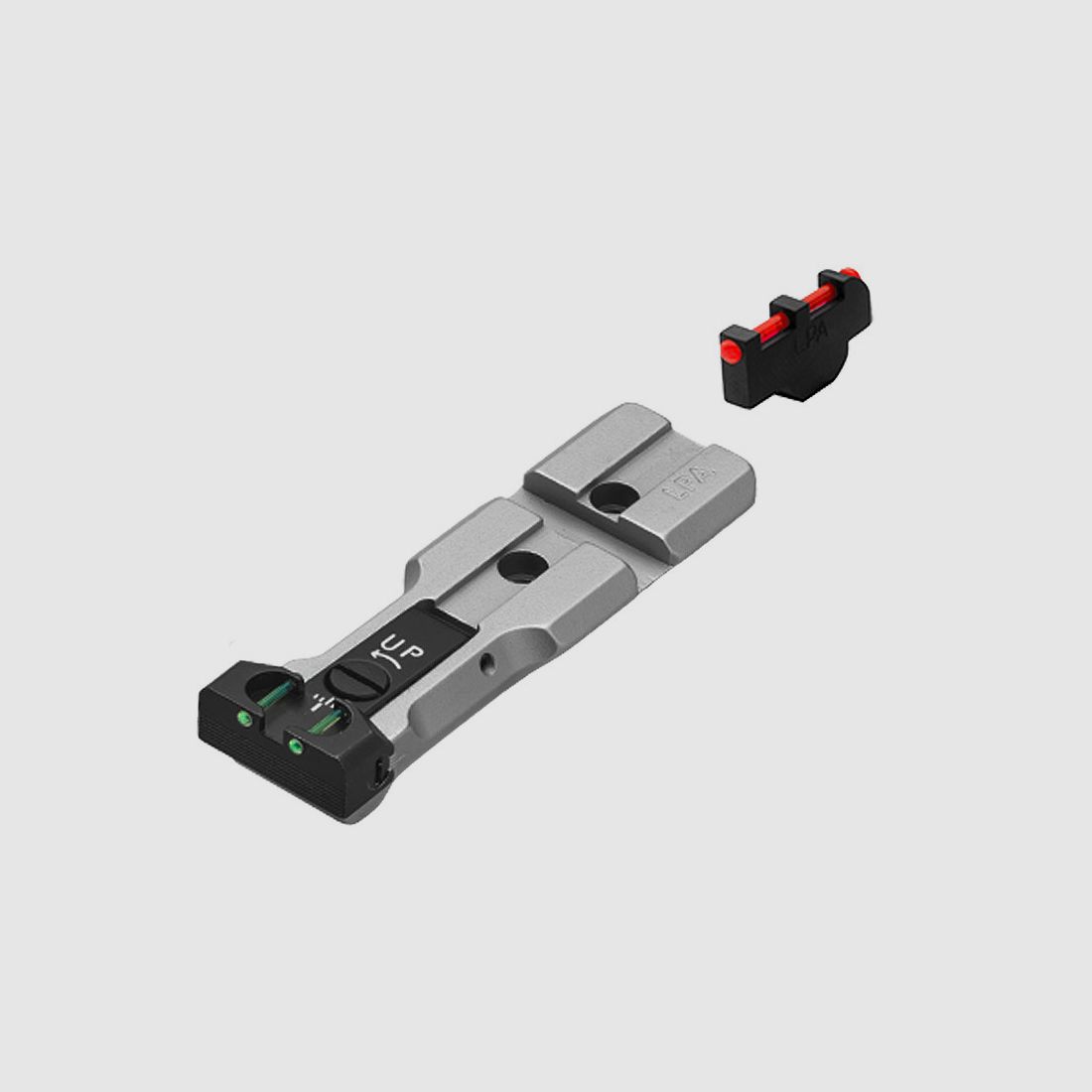 LPA Sights FIBER-Optic Green-Red with Picatinny for S&W Revolver, Silver-Finish Front Sight for Staking: For K, L, and N Frames