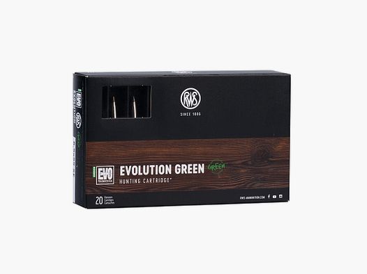 RWS 6,5X55 Evolution Green 6,0g/93grs Cartouches de Fusil Sans Plomb