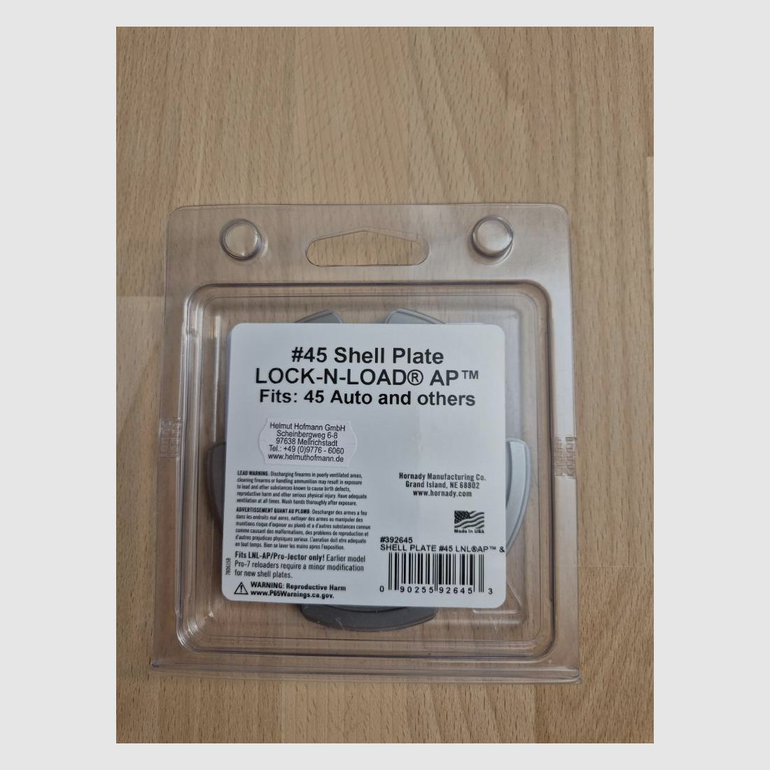 Hornady Shell Plate#45, #392645, NEW