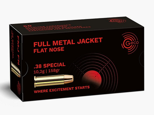 Geco .38 Special VM Vlakke Neus 158 gr. - 50 stuks.