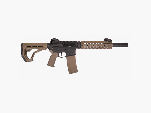 AR15 SilentOps 9 inch CHARLIE EAGLE ETU Tan/Black S-AEG Airsoft Rifle Free from 18 Years | Delta Armory