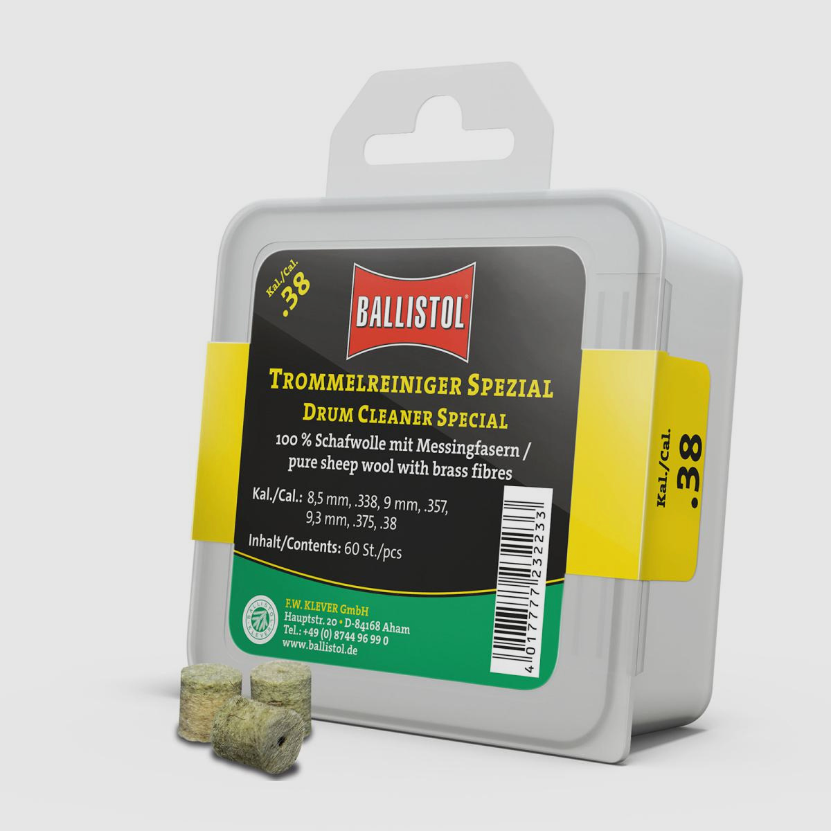 Ballistol Filz-Trommelreiniger Spezial / 60 Stk. / Kal. .38