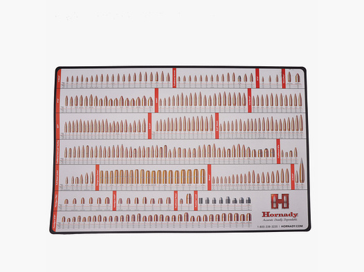 Hornady desk pad with all bullets