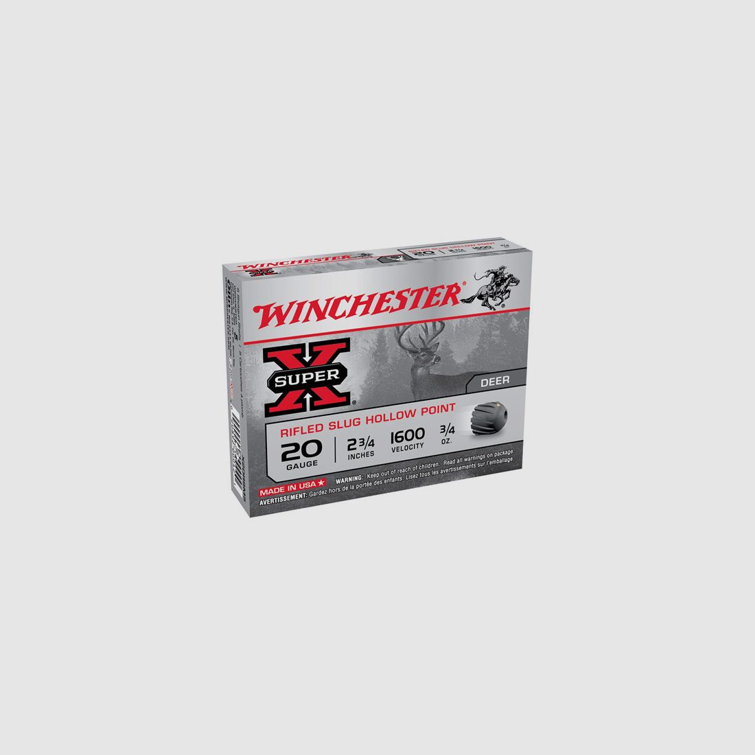 Winchester Super-X Slug .20/70 21g 5 Patronen