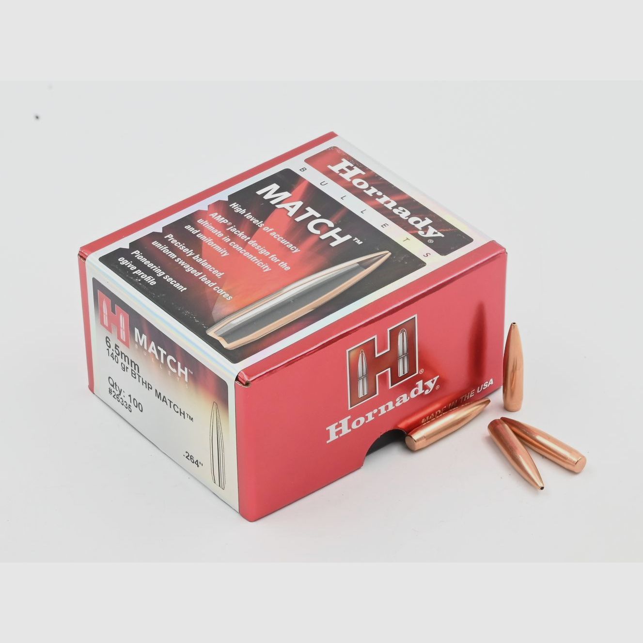 Büchsengeschosse, Hornady .264 ELD-Match, 140gr, 100 Stk, 6.5×49 Creedmoor