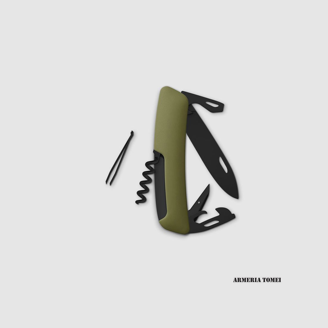 COLTELLINO SVIZZERO – SWIZA – D03 ALL BLACK, OLIVE, immagine 2 di 3