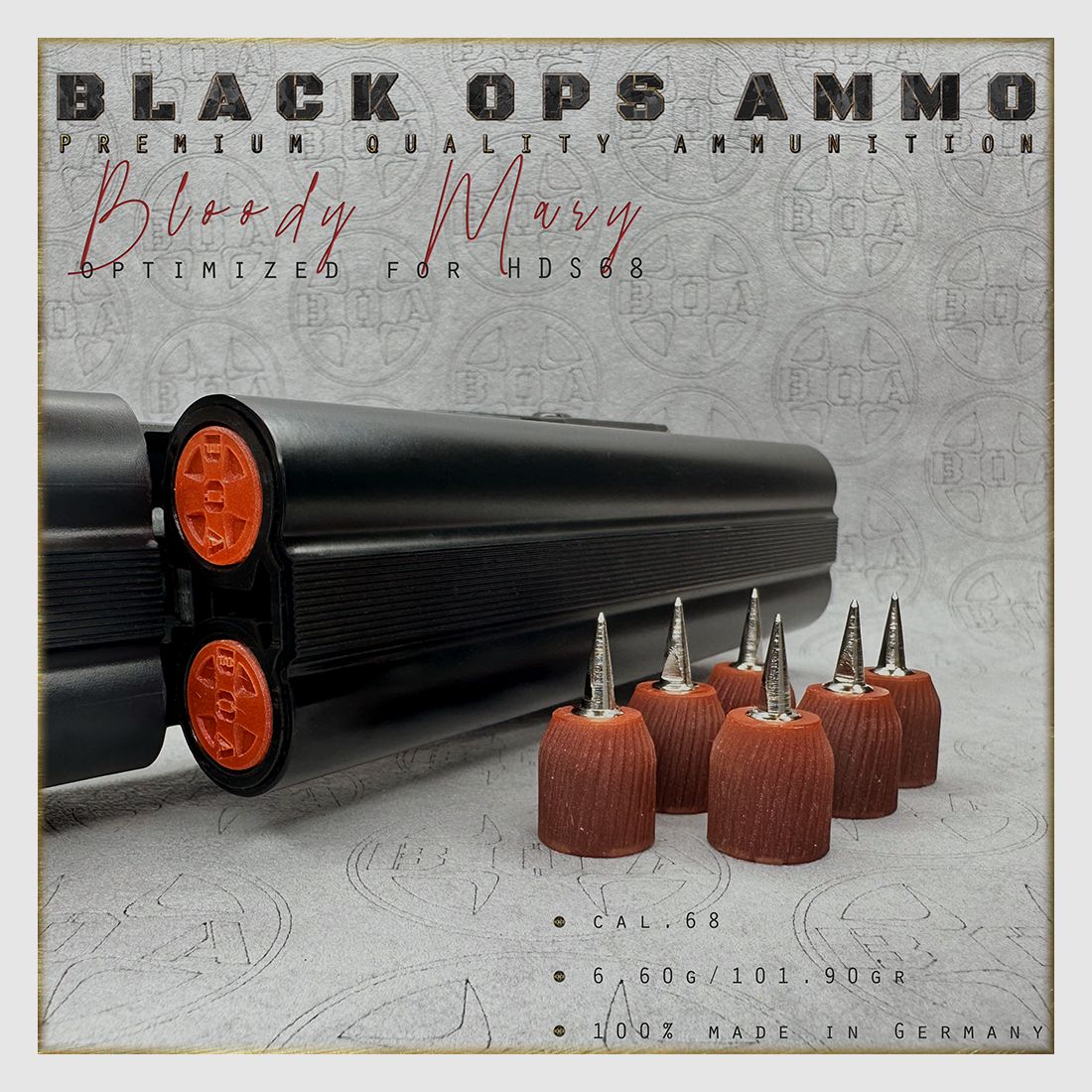 8x Bloody Mary BLACK OPS AMMO Airgun TS HDS 68 Cal.68 Munición HDS68 TS68