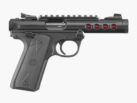 RUGER PISTOL MARK IV 22/45 LITE .22 LR 4.4"/11.18CM BLACK ANODIZED 1/2"-28