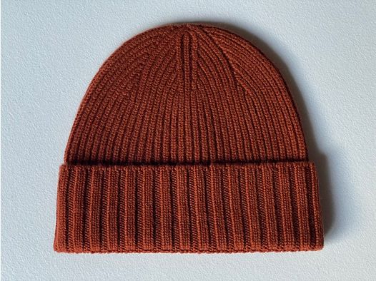 ROSI COLLECTION Berretto in Cashmere a Costine Ruggine