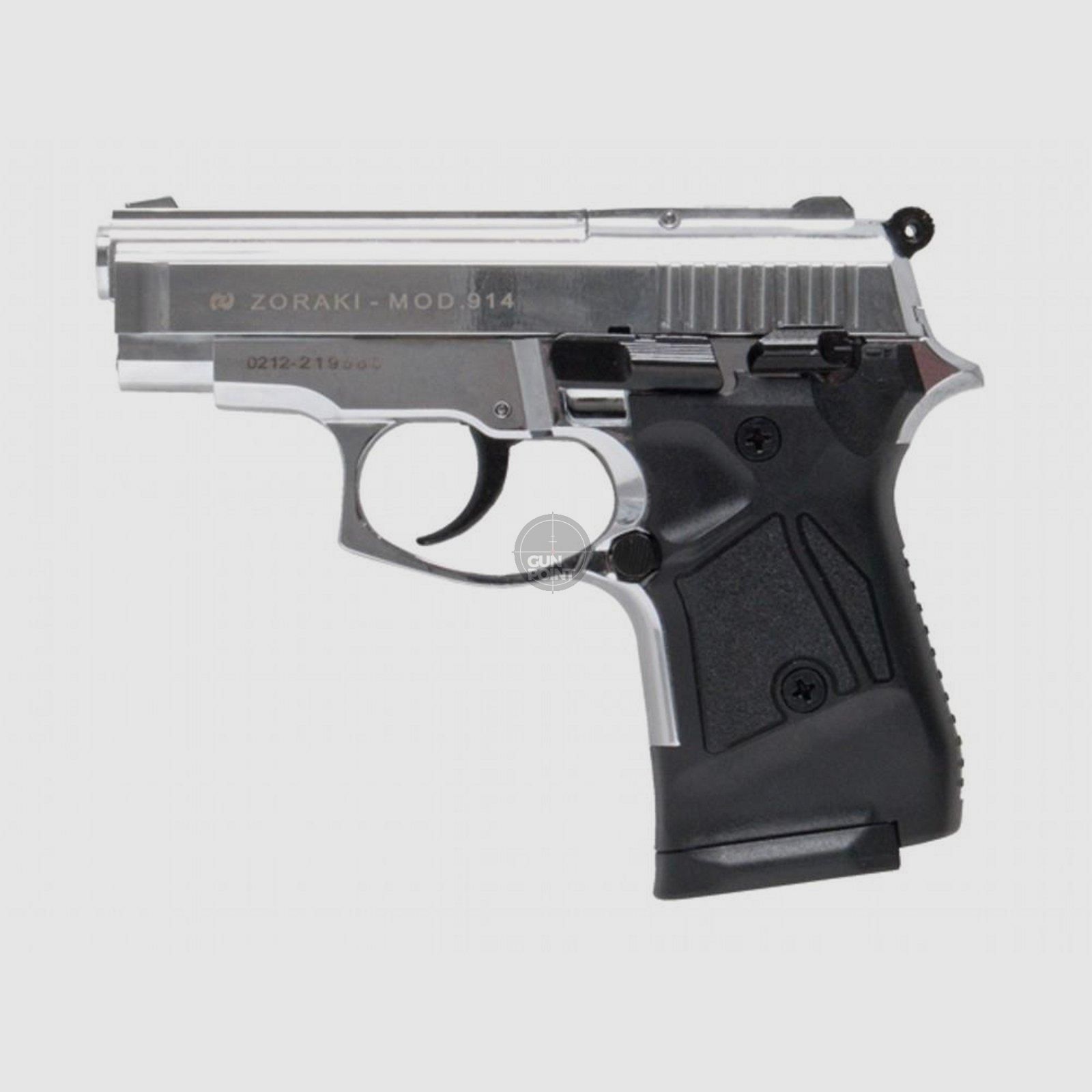 Blank - Gas Signal Pistol - Zoraki 914 - 9 mm P.A.K - nickel