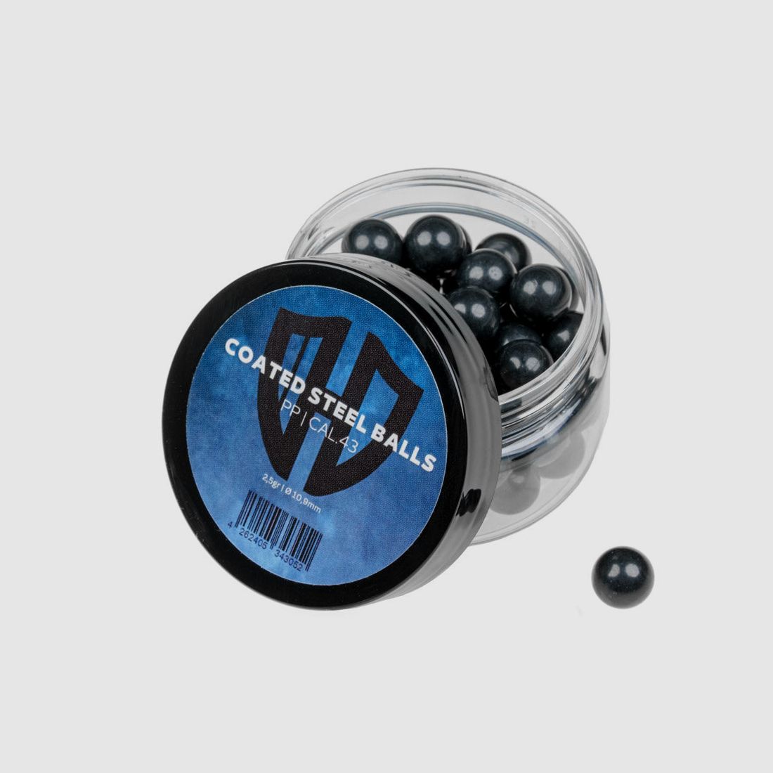 50x COATED STEEL BALLS | PP | 2,5gr. | Stahlkern mit Kunststoffmantel | 10,9mm | Cal.43 | Walther PPQ M2 | T4E TPM1