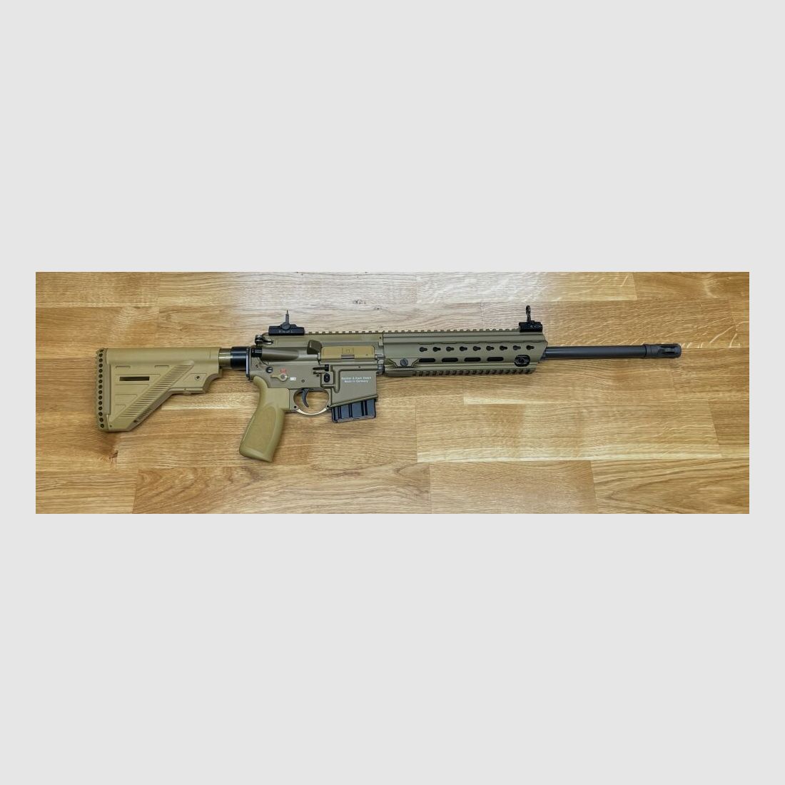 Heckler & Koch MR223 A3 Slim-Line 16,5" loop - semi-automatisch geweer .223Rem kleur zandkleur RAL8000 - systeem HK416 - sportief goedgekeurd!