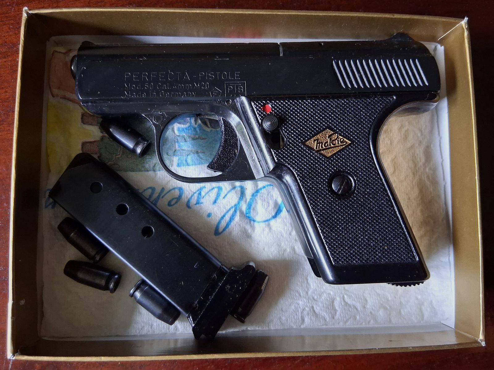 Mayer & Riehm KG  Perfecta Mod. 50 4mm M20 mit  F-Zeichen und PTB112 ungeschossen