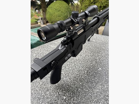 Well MB4410D MSR Snipergewehr inkl. Zweibein / Zielfernrohr Springer 6mm BB schwarz