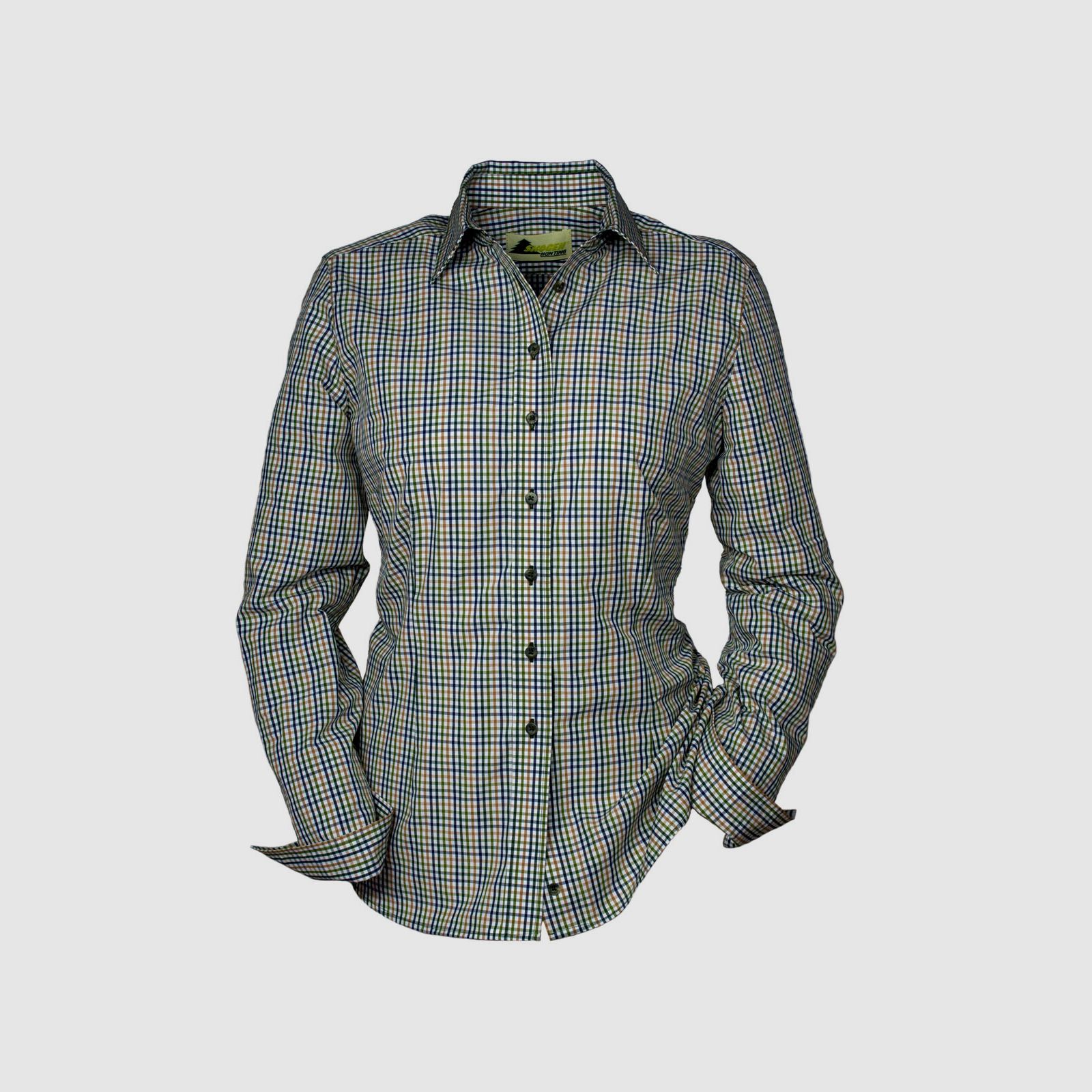 Skogen Damen Bluse Karo Natur / Bunt