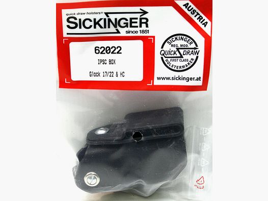 1 x SICKINGER IPSC BOX Magazintasche, Halter für Doublerow 9mm 9x19 Glock 17 19 34 CZ TS H&K P30 L