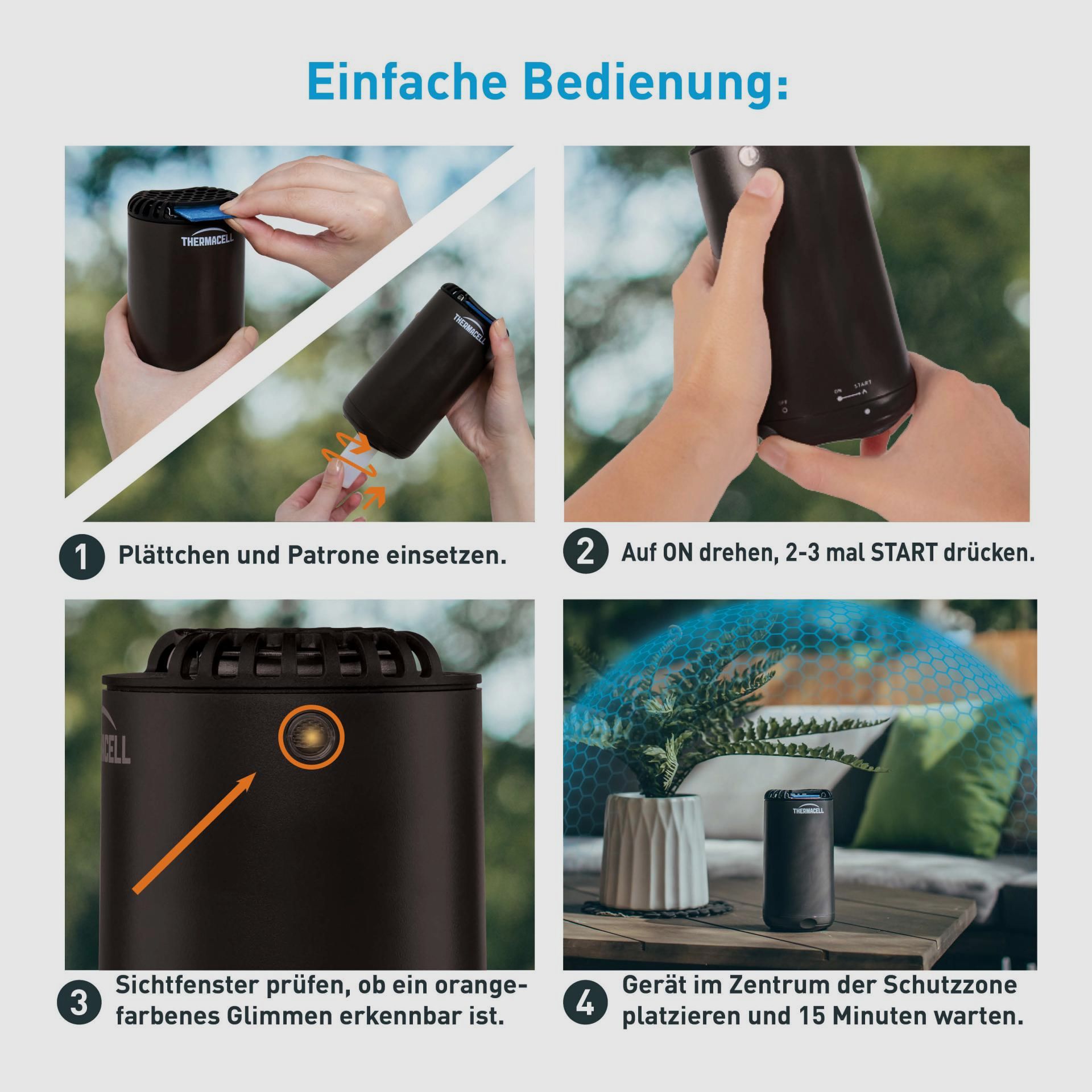 THERMACELL 920219 Mückenabwehrgerät Tischgerät HALO Mini Farbe Zitrus gelb