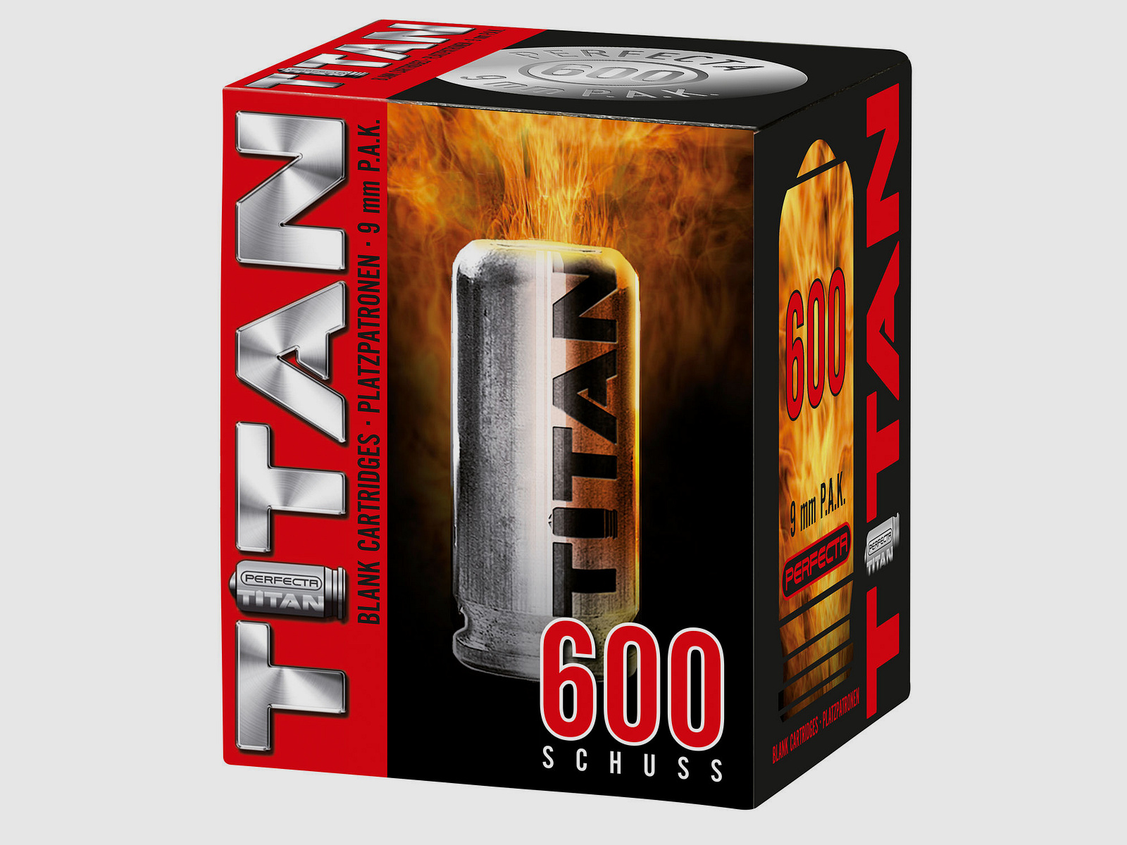 Perfecta Titan Blank - Cartridges 9 mm P.A.K. 600 pcs