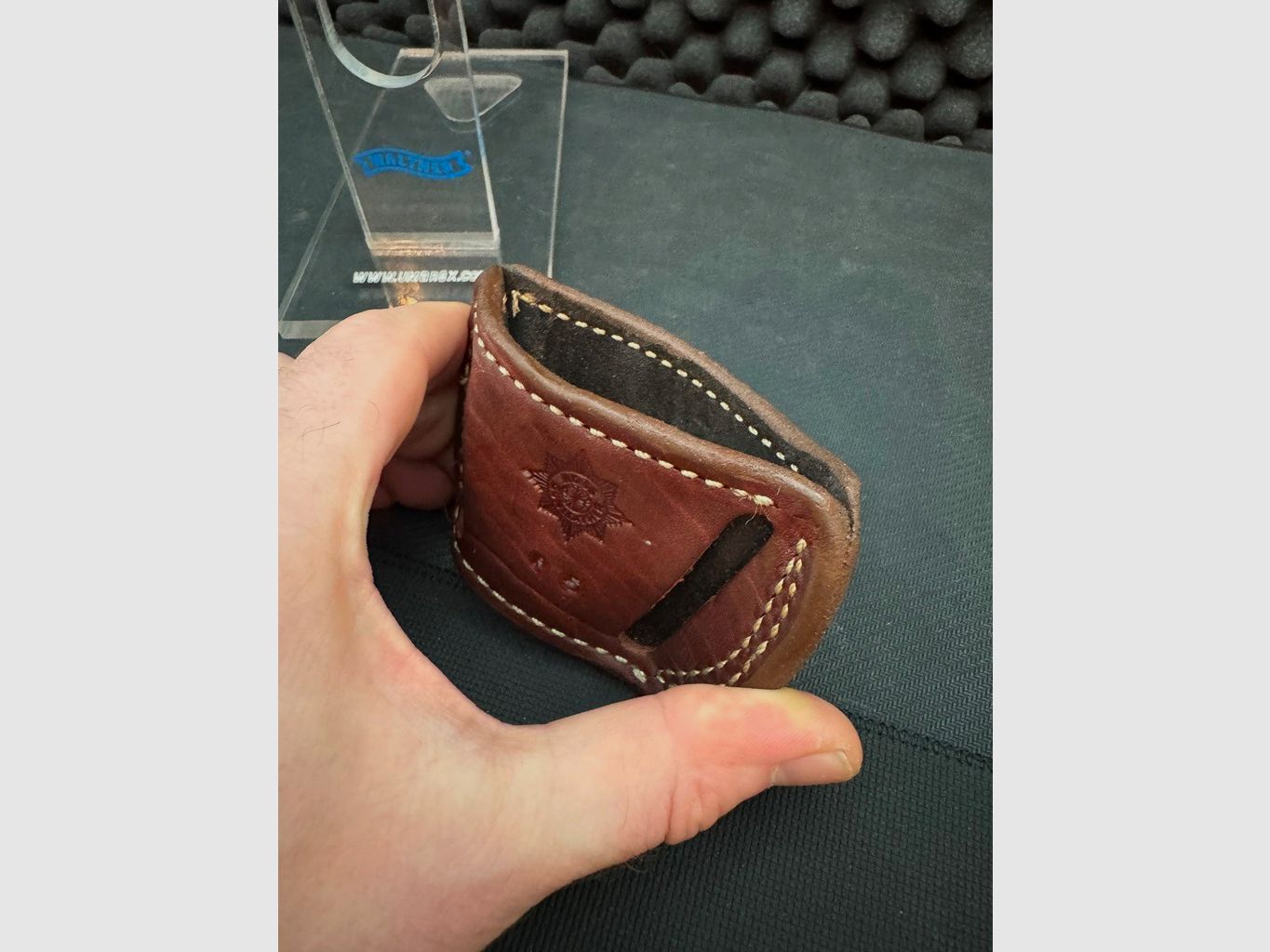 Schnllziehholster, Gürtelholster, Leder, Ross Gunleather, Wildleder, Revolver(?!), Markenholster