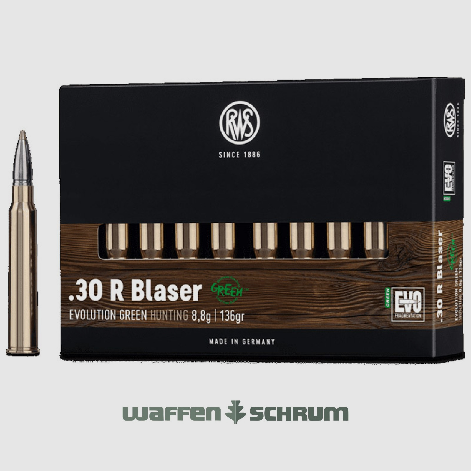 RWS Evo Green 8,8g - 136gr .30RBlaser