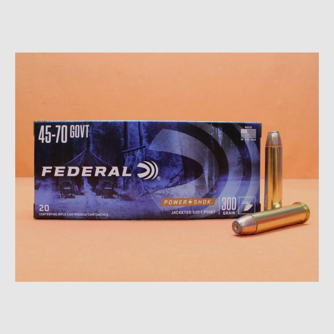 Federal Patrone .45-70Gov Federal 300grs SP-FN (4570AS) VE 20 Patronen (Power-Shok)/ 19,4g Teilmantel