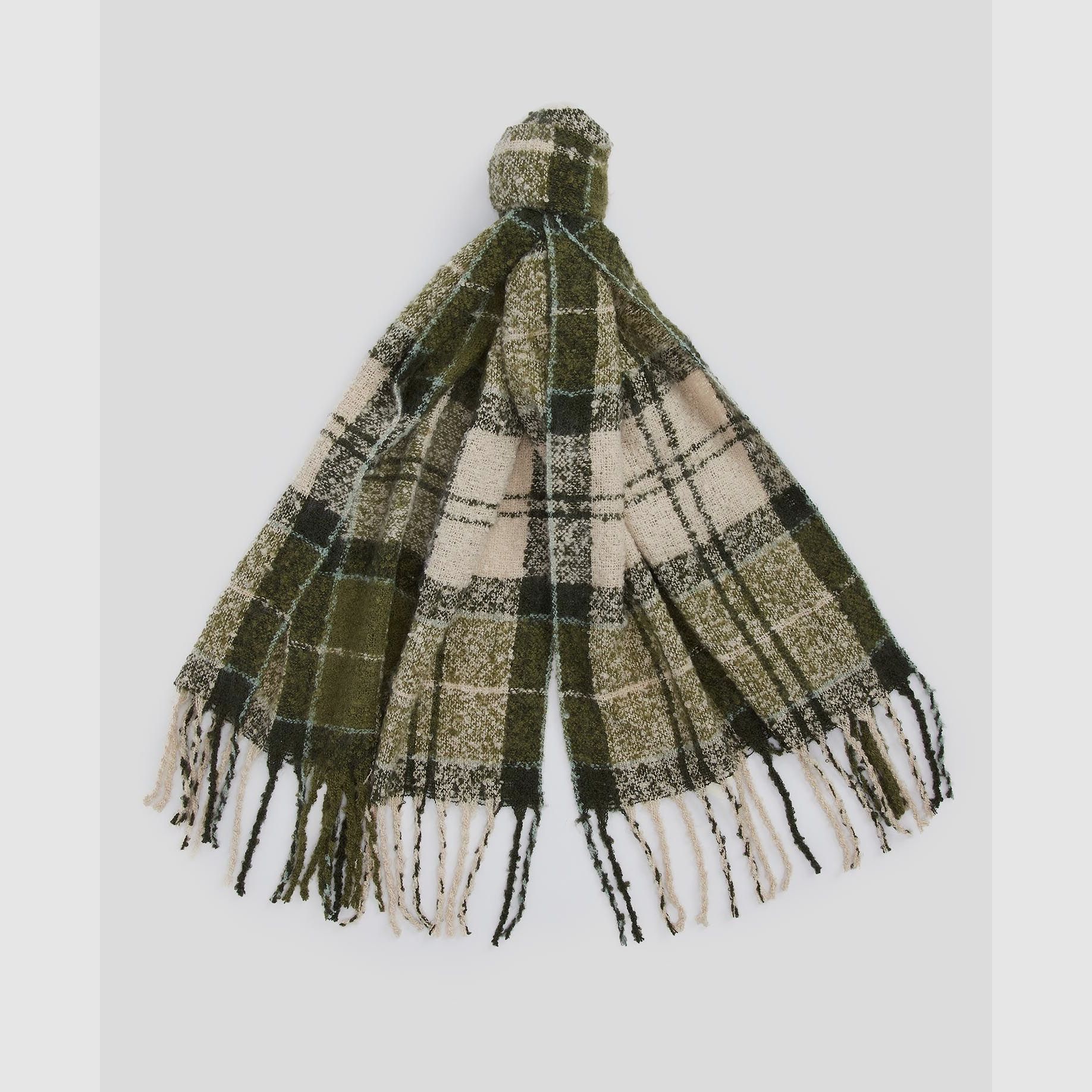 Barbour Saltburn Beanie & Tartan-Schal-Geschenkset, Loden, Bild 6 von 6