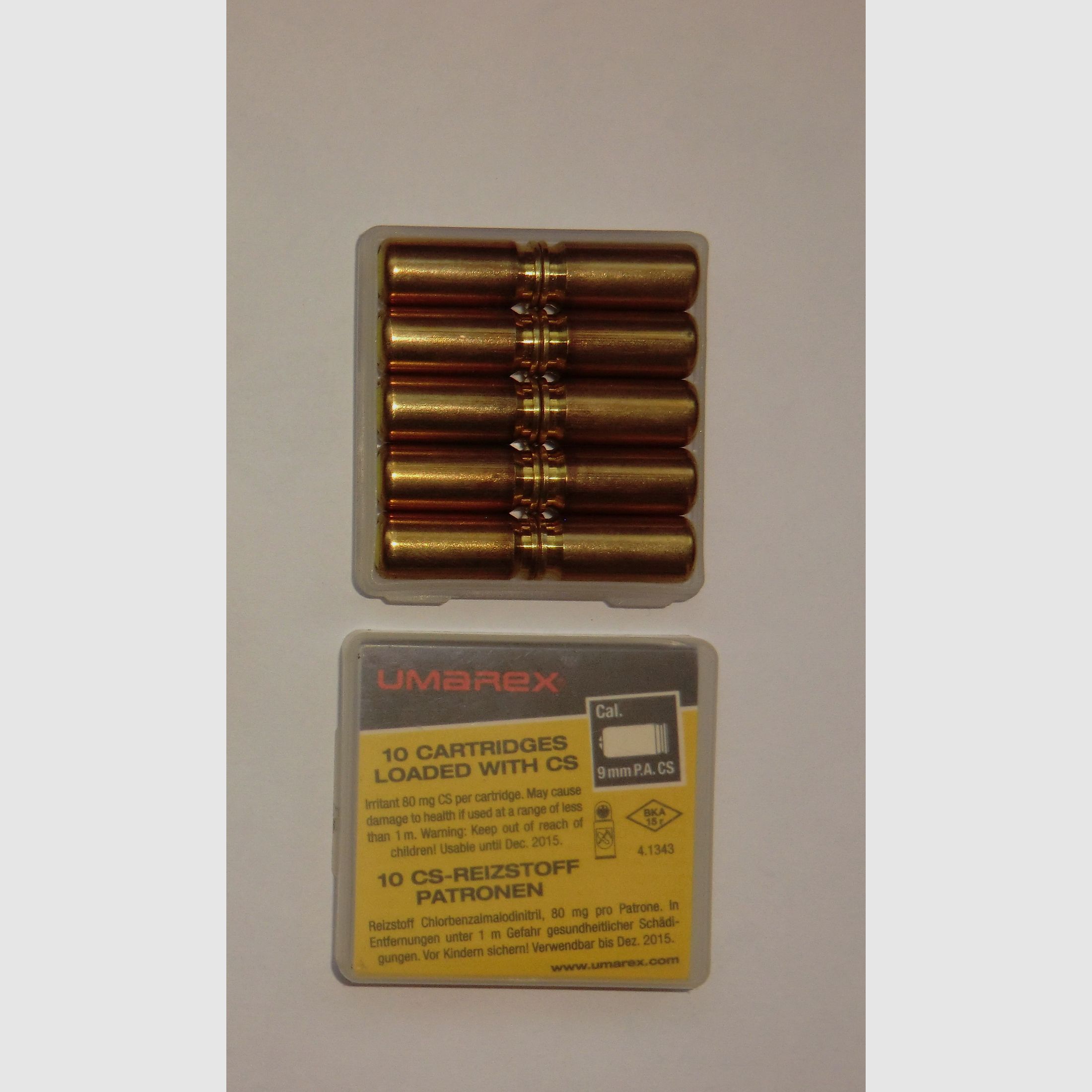 10x UMAREX CS-GAS REIZSTOFF Patronen 9mm für Pistolen  Dez. 2015